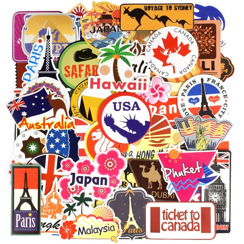 QTL Luggage Stickers for Adults Kids Travel Stickers for Luggage for Easy Identification Waterproof Vinyl Packs 100Pcs - Image 2